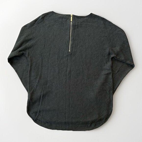 Michael Kors Long Sleeve Charcoal Gray Sweater Zipper Back Womens Size Large - Picture 2 of 6